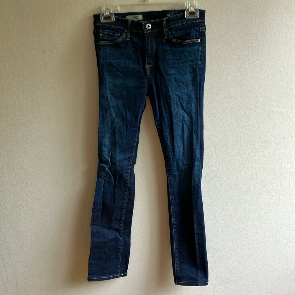 Ag Adriano Goldschmied Harper Essential Straight Leg Jeans Size 25 Dark Denim